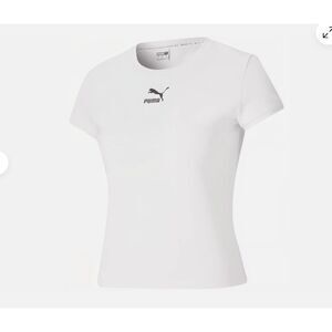 Women's Puma Logo White Classic Fitted Tee size XL